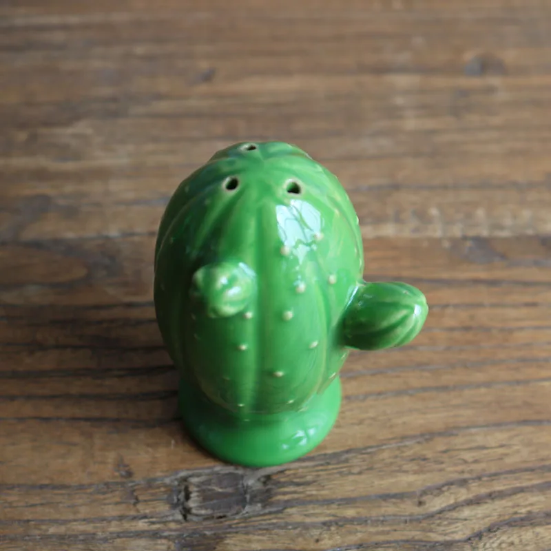 Керамический 3D кактус милый зеленый ролик/солонка перечница/ароматизатор блюдце