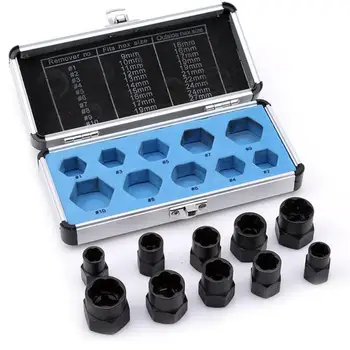 

Stud Nut extractor Locking 10pcs Aluminum alloy Bolt Set Kit Socket Wrench Tool