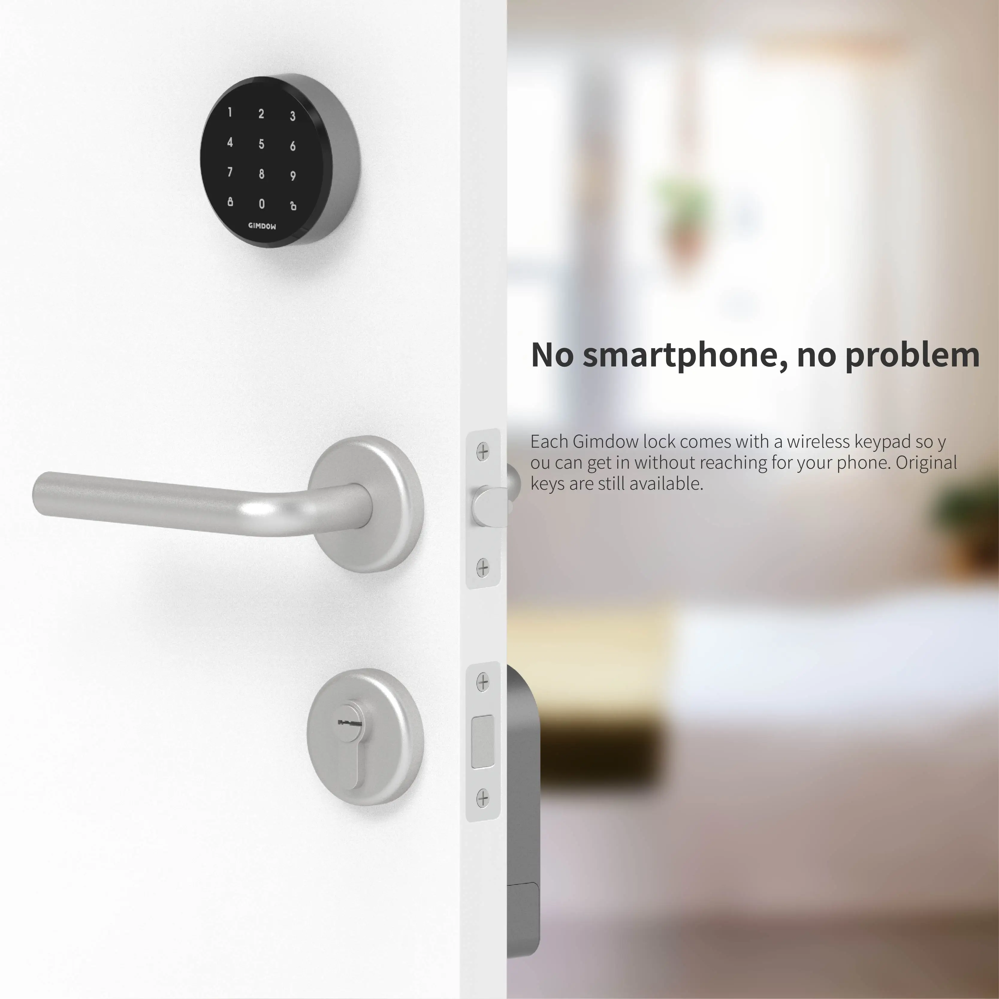 Умный дверной замок GIMDOW цифровой Замок с Bluetooth без изменения имеющийся