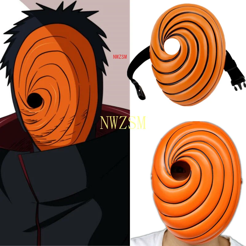Аниме Akatsuki Uchiha маска Tobi Obito ниндзя Акацуки Madara Косплей костюмы резиновые маски