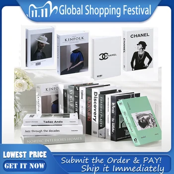 

Stylish Modern Simulation Fashion Book Luxury Decoration For Cafe Club Hotel Home Decor Study Soft Fake Book Vintage Ornaments