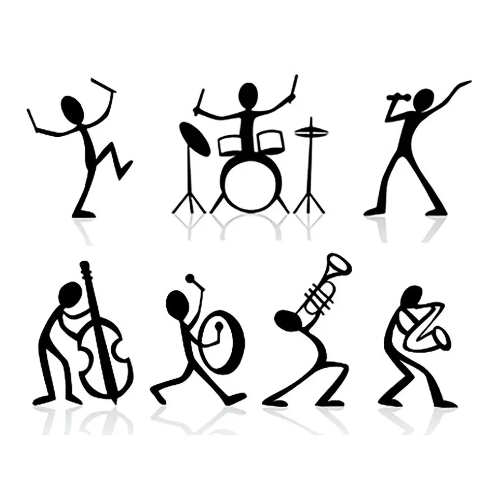 7 Pcs Band Instrument Doll Metal Cutting Dies Lucky Doll Stencil Per Fai Da Te Scrapbooking Card Craft Decorativo