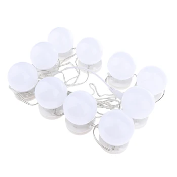 

10 LED Bulbs Vanity Hollywood Makeup Mirror Lights Strip for Dressing Rooms