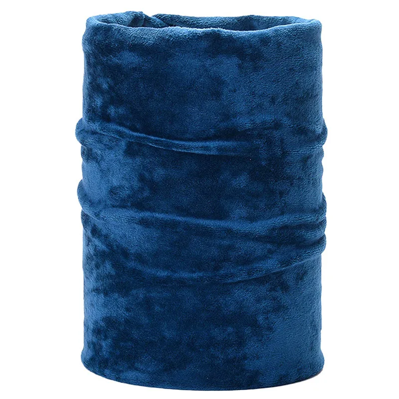 Бархатные теплые мягкие шарфы для осени и зимы, унисекс, для взрослых, для шеи, теплый снуд, кольцо-хомут, воротник двойного назначения, громоздкие, Skullies Beanie, шапки - Цвет: Blue