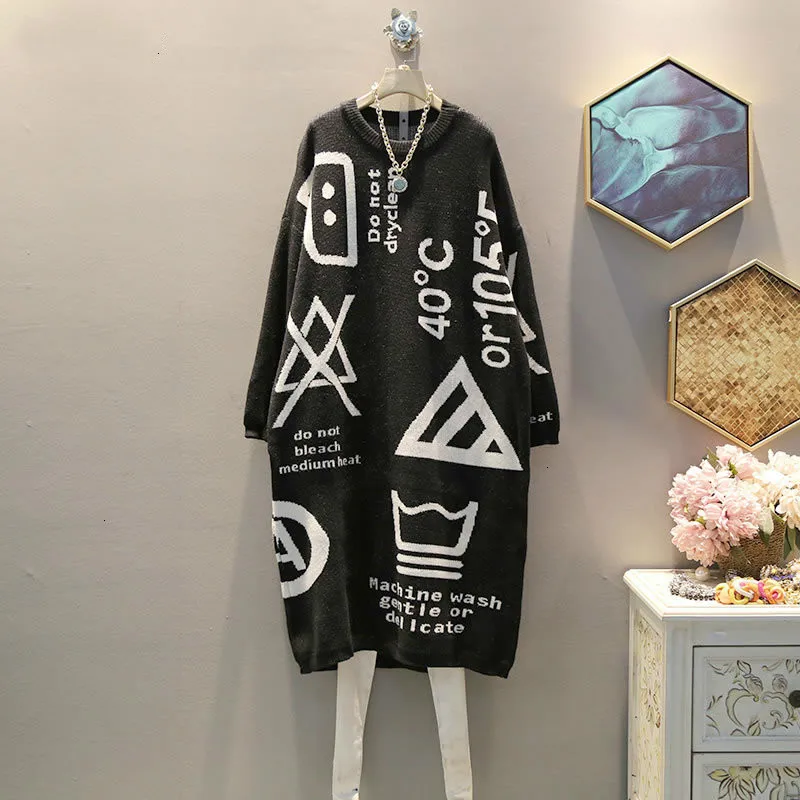 Knitted Geometrical Sweater Women Pullover 2019 Autumn Letter Small Fresh O Neck Full Sleeve Casual Style L551 | Женская одежда