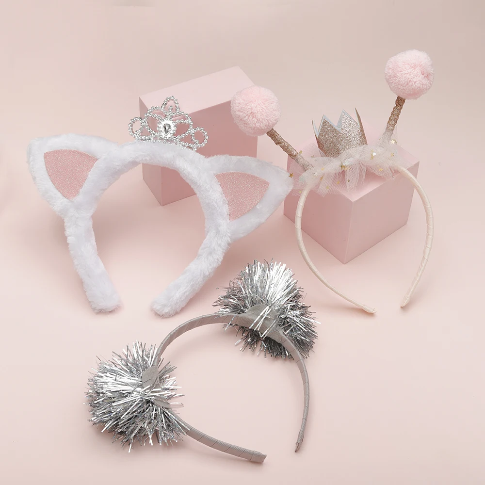 Best selling Crown cat ears headband bezel girl hair accessories hairbands plastic party props headwear children's jewelry 1pcs plastic empty transparent box rectangular covered parts storage box component fishing tackle packaging jewelry organizer