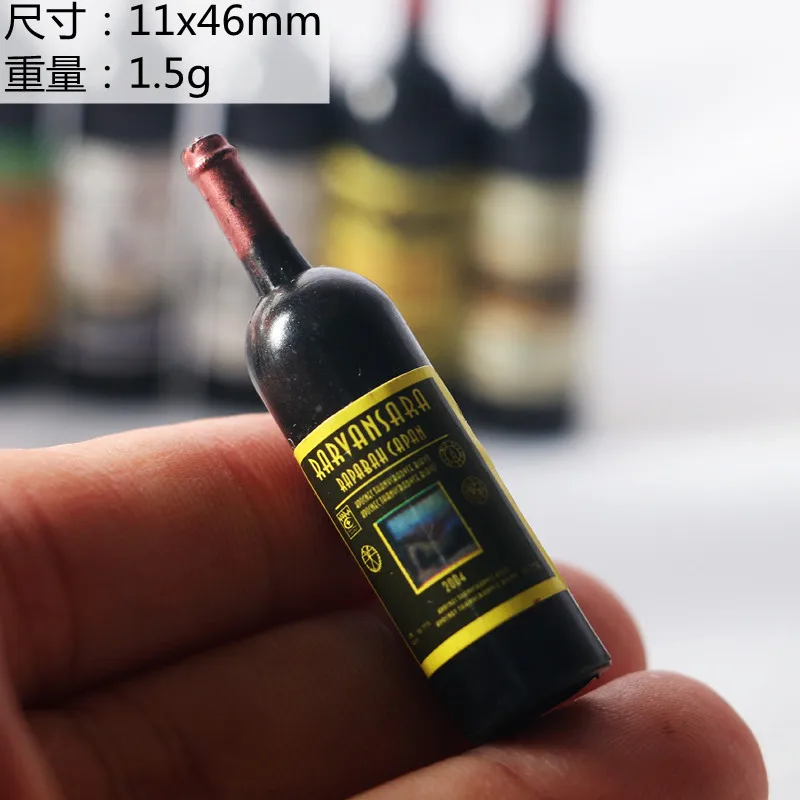 Dollhouse Miniature Accessories 5Pcs 1/12 Mini Wine Bottle Set With Box Simulation Drinks Model Toys For Doll House Decoration miniature figurines