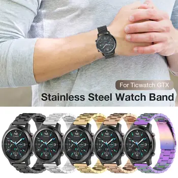 

Water-Resistant Smart Watch Band Replacement Wrist Strap Stainless Steel Replacement Sweat-Proof Wristband for Ticwatch GTX