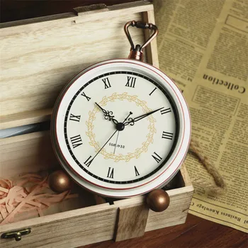 

European Retro Creative Silent Alarm Clock Student Bedroom Bedside Table Fashion Clock Simple Small Desktop Clock Home Decor