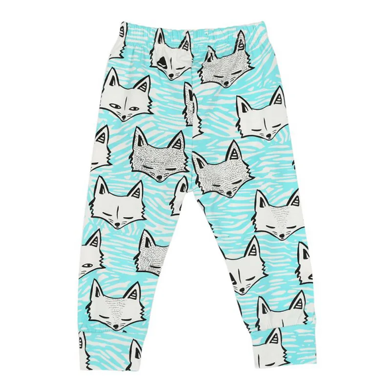 Демисезонный младенцев, детей ясельного возраста; хлопковые; 8 расцветок брюки Повседневное Мода Мультфильм Животные печати удобные, однотонного цвета; брюки - Цвет: Fox