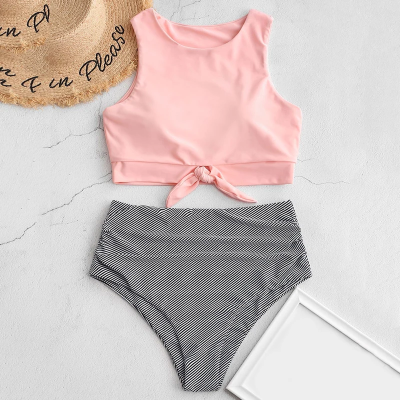 knot hem top swimsuit