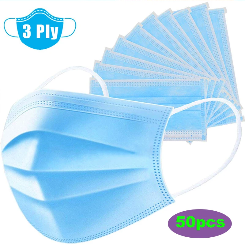 

50 PCs Protective Mask Non-woven Dust Mask Thickened Disposable Mouth Mask Features as KF94 FFP2
