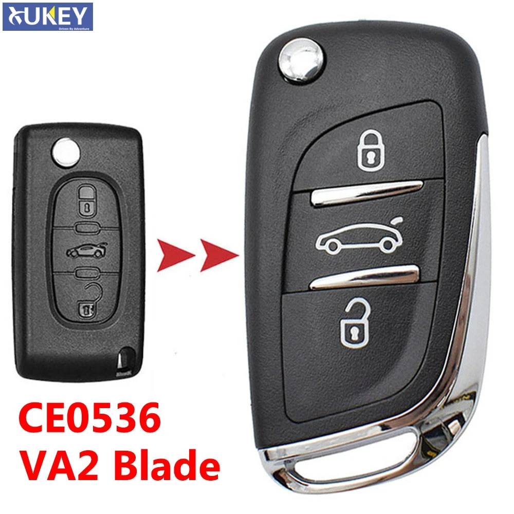 3 кнопки модифицированный флип чехол для ключей Peugeot 308 207 307 3008 807 Expert Partner Замена VA2