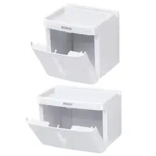 Водонепроницаемая ткань для ванной коробки пластиковая ванная и туалет бумажный держатель настенный бумажный двойная коробка для хранения слой