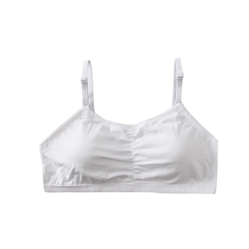 W 12-18T Teenage Girls Underwear Cotton Training Bra Thin Strap With Cup Pad Kids Children Cotton Underwear Vest Tops - Цвет: W