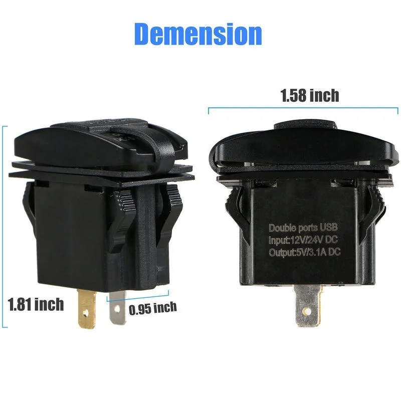 Зарядное устройство с двумя USB портами на 3 1 А 12 В светодиодная водонепроницаемая