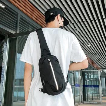 

Unisex Shoulder Bag New Casual Chest Bag Waterproof Nylon Multifunctional Reflective Strip Sports Backpack Travel Messenger Bags