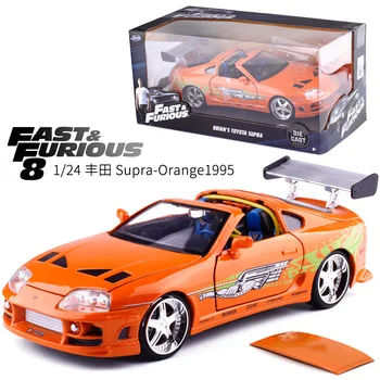 

Jada 1:24 Diecast Metal Car Brian's TOYOTA SUPRA 1995 Alloy Advanced Car Model Toys for Children Collection Gifts