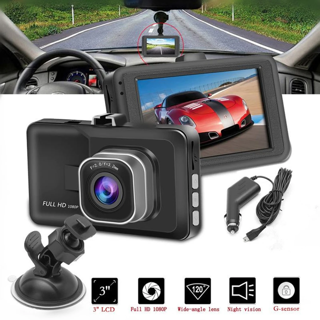 DC 5V, 180mah 3.0'' 720P Car Rear View Camera Monitor Dash Cam Recorder 120 Degree Angle Dropship Good
