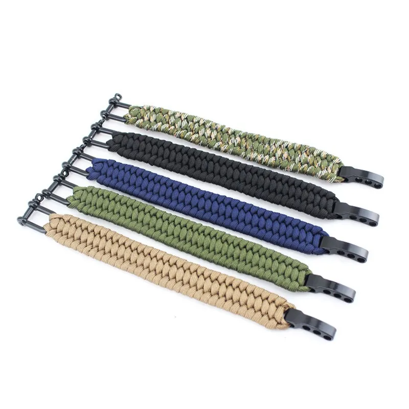 Открытый Кемпинг Пешие прогулки аварийного выживания плетеный Pulseras спасательный Зонт веревка плетеные браслеты парашютный Шнур