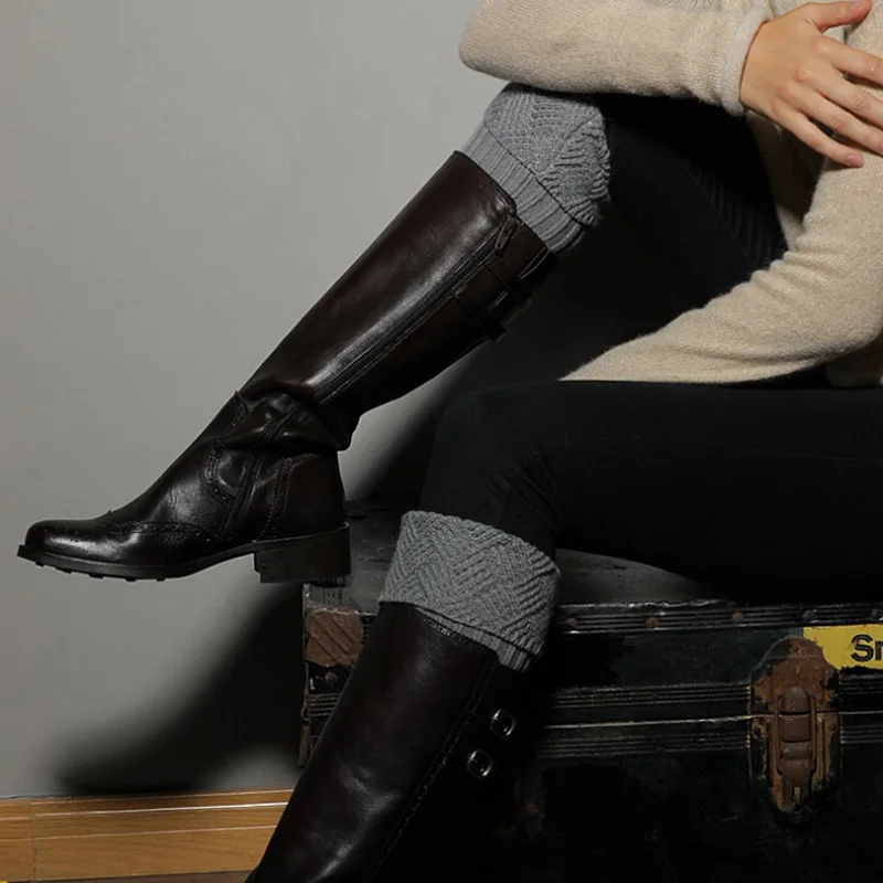 1 Pair Autumn Winter Women Buttons Leg Warmers Short Fashion Hollow Boot Cuff Piernas Knitting Boot Socks Gaiters