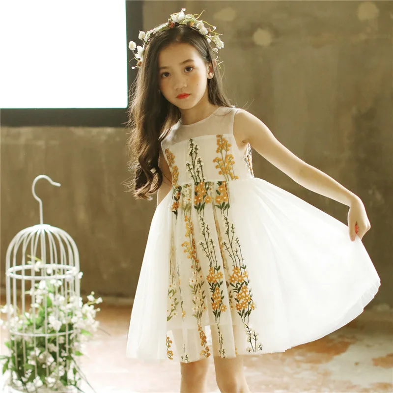 

Middle And Large Girls 2019 New Style Dress Summer Wear Summer Korean-style Beautiful Lace Vest Summer Dress Princess Dress