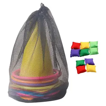 

27pcs Ring Toss Game Funny Bean Bags Toss Game Party Favors with Mesh Storage Bag Ring Toss Toy for Indoor Outdoor