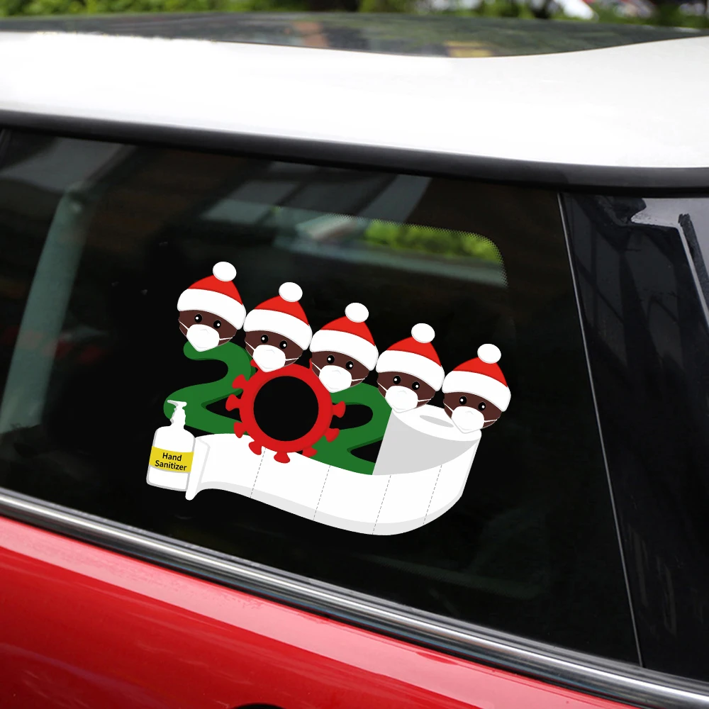 

Quarantine Survivor Family Decorations Xmas Car Stickers Auto Body Stickers Santa Claus Window Stickers Christmas Decoration New