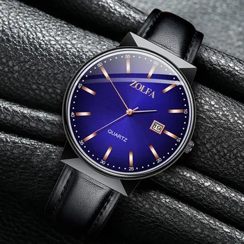 

DUOBLA Brand men watch Luxury Quartz wrist watch Leather strap Sports waterproof Alloy dial gold black relogio masculino 8z