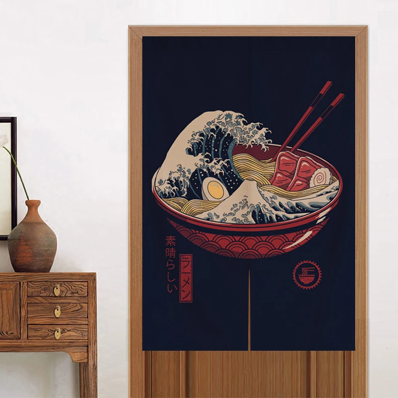 

Japanese Style Fabric Curtain Home Restaurant Kitchen Door Noren Ramen Dragon
