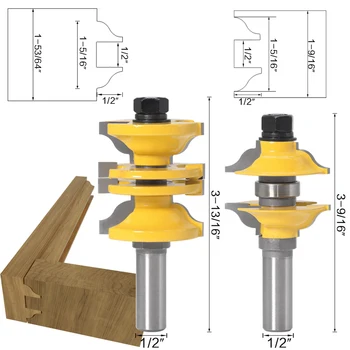 

Woodworking Router Bits Yellow Cutting Trimming Shaping Parts Set 2pcs