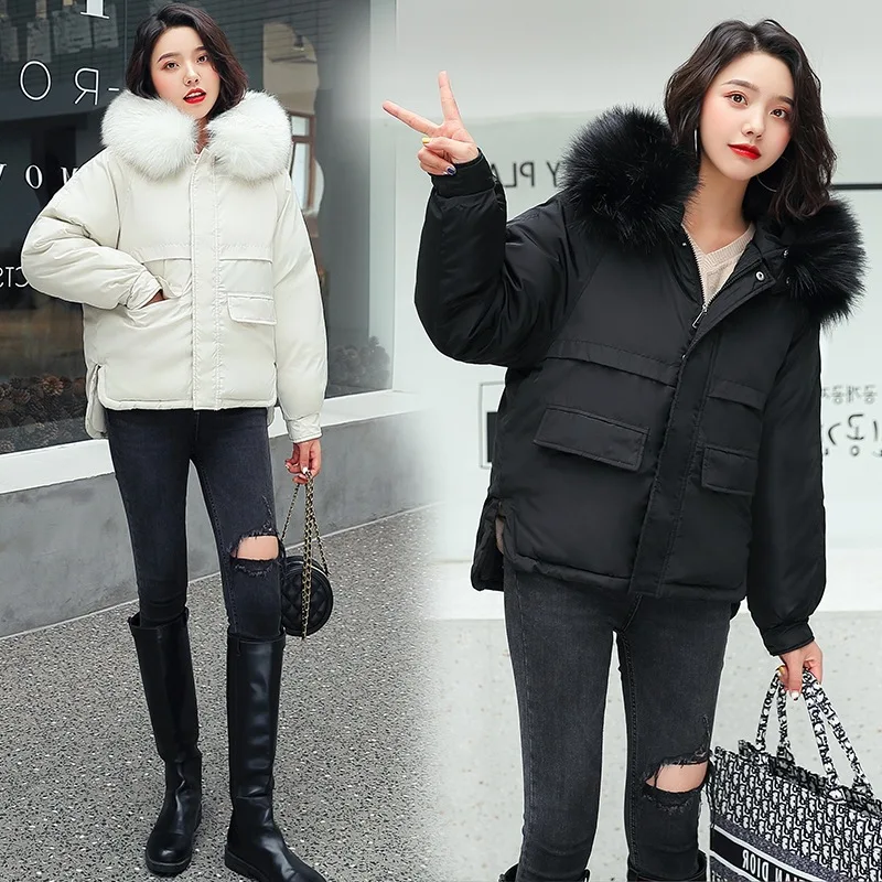 

Cotton Coat Women's Short Students down Coat INS Versatile Fashion Coat Winter INS Cotton-padded Clothes Korean-style Loose Wint