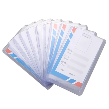 

Vertical Business ID Badge Card Holder, 10 Pcs, Gray Clear