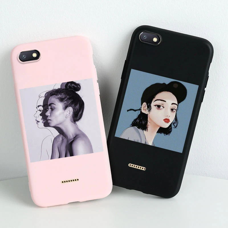 

Cute 3D DIY Painted Phone Case For Xiaomi Redmi 6A Case Silicon Candy Color Protective Bumper For Xiomi Redmi Note 6 Pro Covers