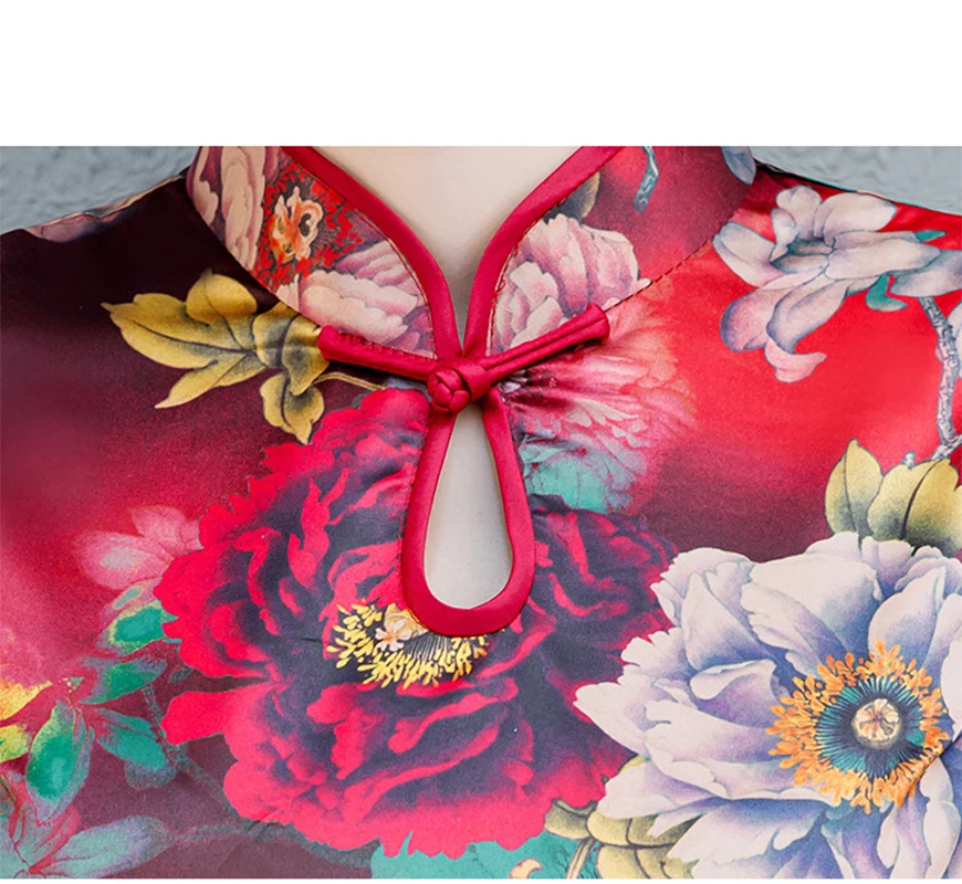 Женщины ежедневно китайский традиционный Qipao Cheongsam с коротким рукавом 4XL элегантные женские платья вечернее платье