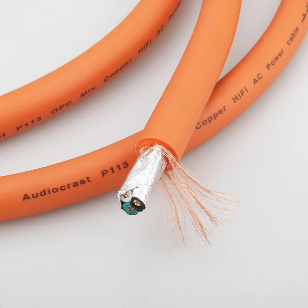 Audiocrast HI-End P113 5N OFC Pure Copper European standard Power Connector EU Schuko Power Cord HIFI
