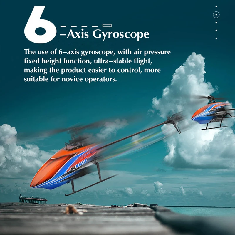 WLtoys XKS K127 4CH RC Helicopter 6-axis Gyro Single Blade RC Aircraft Remote Control Helicopter RC Plane RTF for Beginners