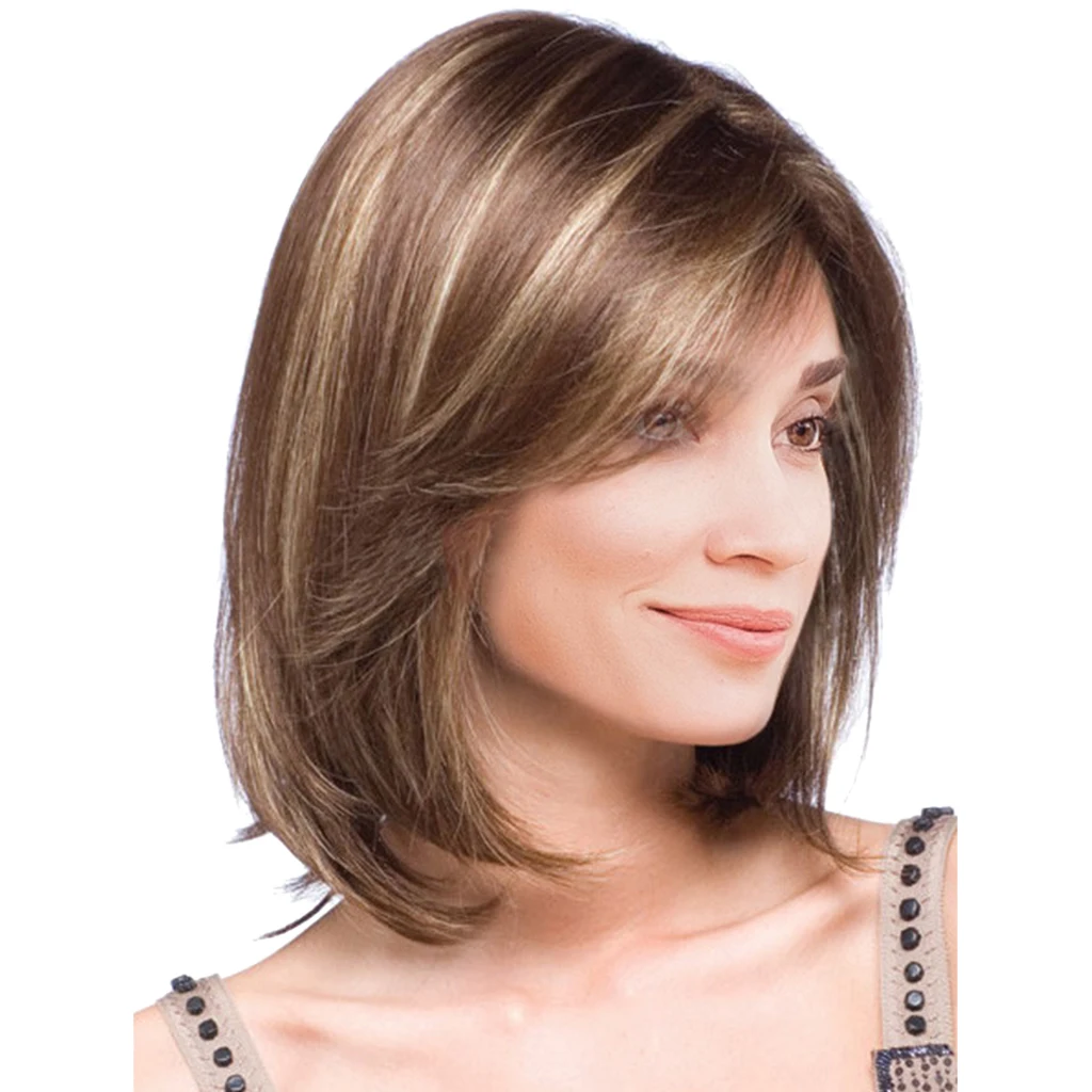 Fashion Girls Women Bob Short Synthetic Hair Wigs Cap Brown Shoulder Length Aliexpress
