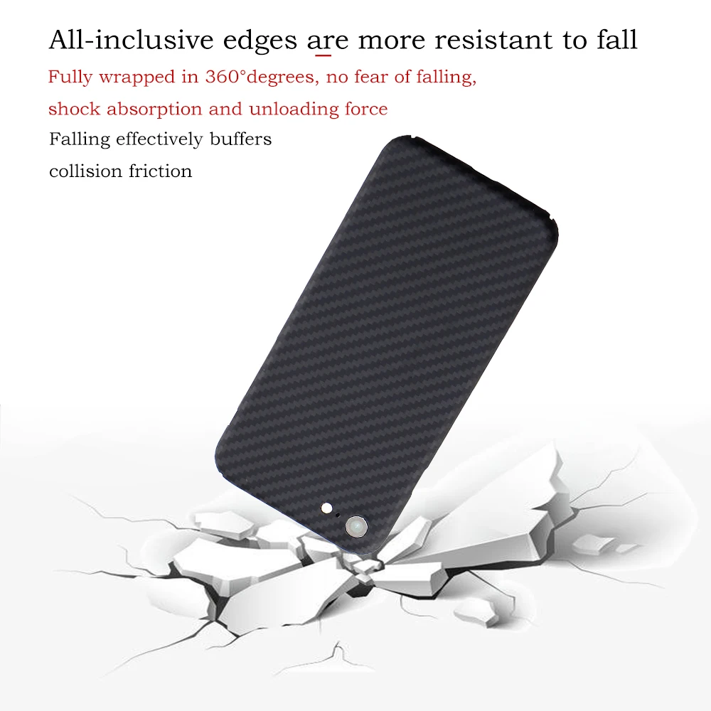 YTF-carbon Real carbon fiber phone case for iphone 7 8 se2 Aramid Fiber Ultra-thin Anti-fall ultra-light business phone shell apple magsafe