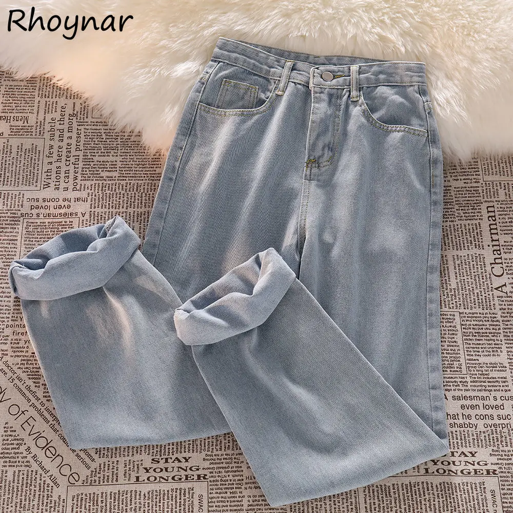 

Jeans Women Simple Fashion Washed Leisure All-match Teenagers High Waist Trousers Ulzzang BF Autumn Korean Style Popular Female