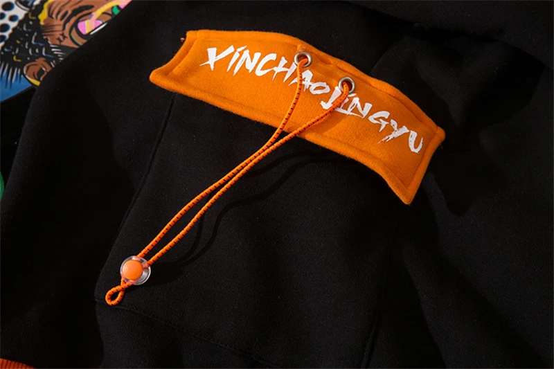 Японский уличная Толстовка для мужчин Осень Harajuku хлопок Толстовка