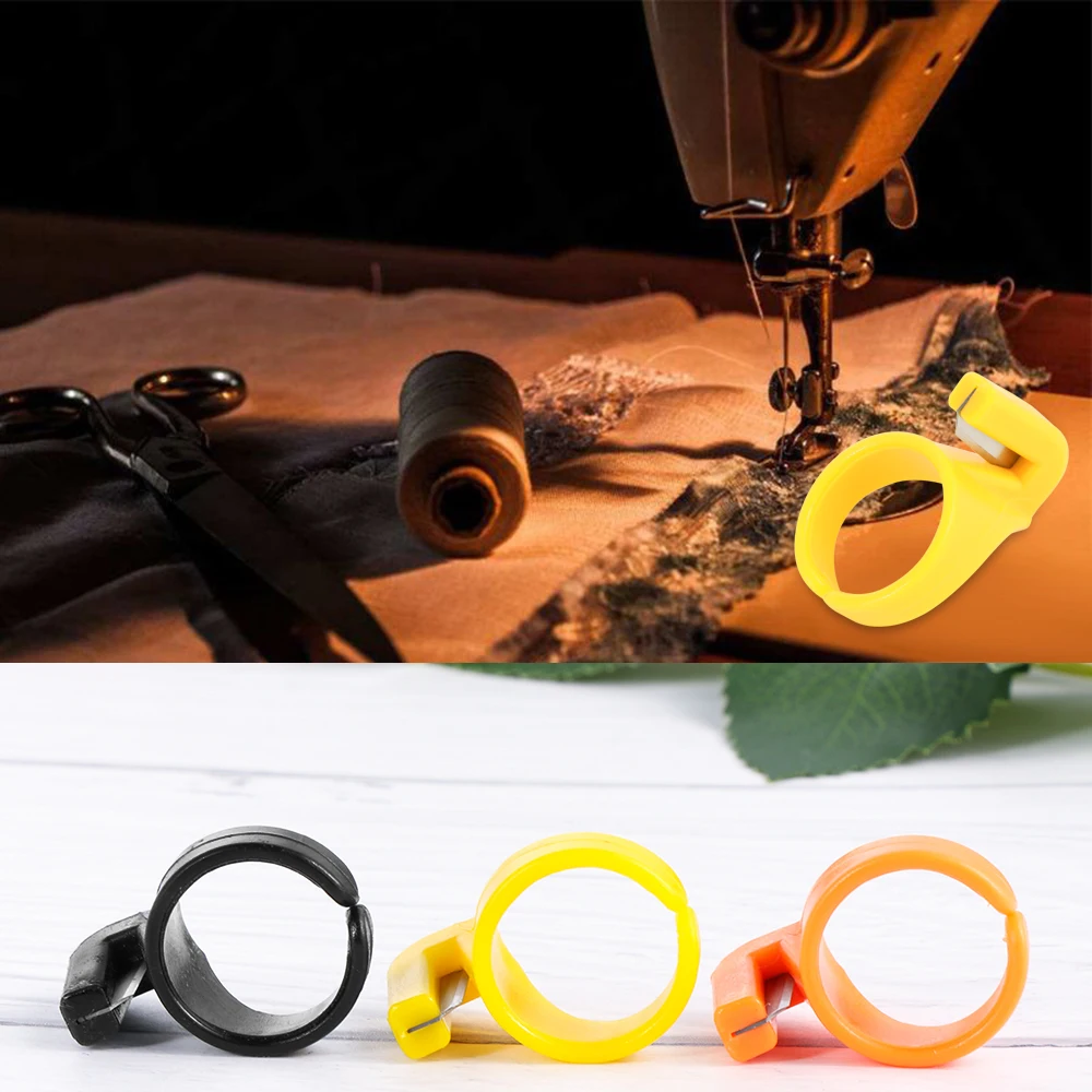 Новая мода 3 шт. домашнее пластиковое Нарезное швейное кольцо резец палец лезвие инструмент для вышивки DIY швейная машина аксессуары