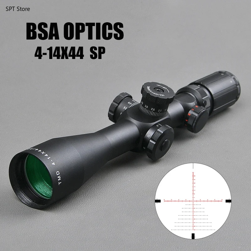 

BSA OPTICS 4-14X44 SF FFP Optics Hunting Rifle Scope Night Riflescope Red Green Illuminated Military Tactical Rifle