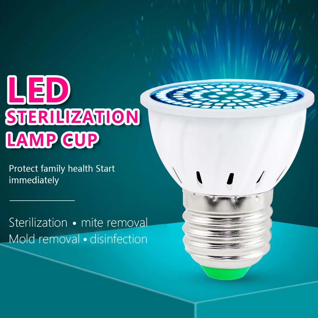 

48led 60led 80led E14 Germicidal Light UVC Lamp Sterilizer E27 LED UV Desinfection Lamp GU10 LED Ultraviolet Light Bulb MR16