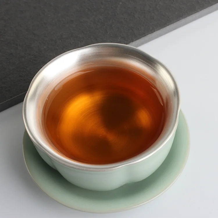 Fine Silver shou gong yin Cup Tureen Pot a Pot of Two Cup Ceramic Travel Kung Fu Tea Set