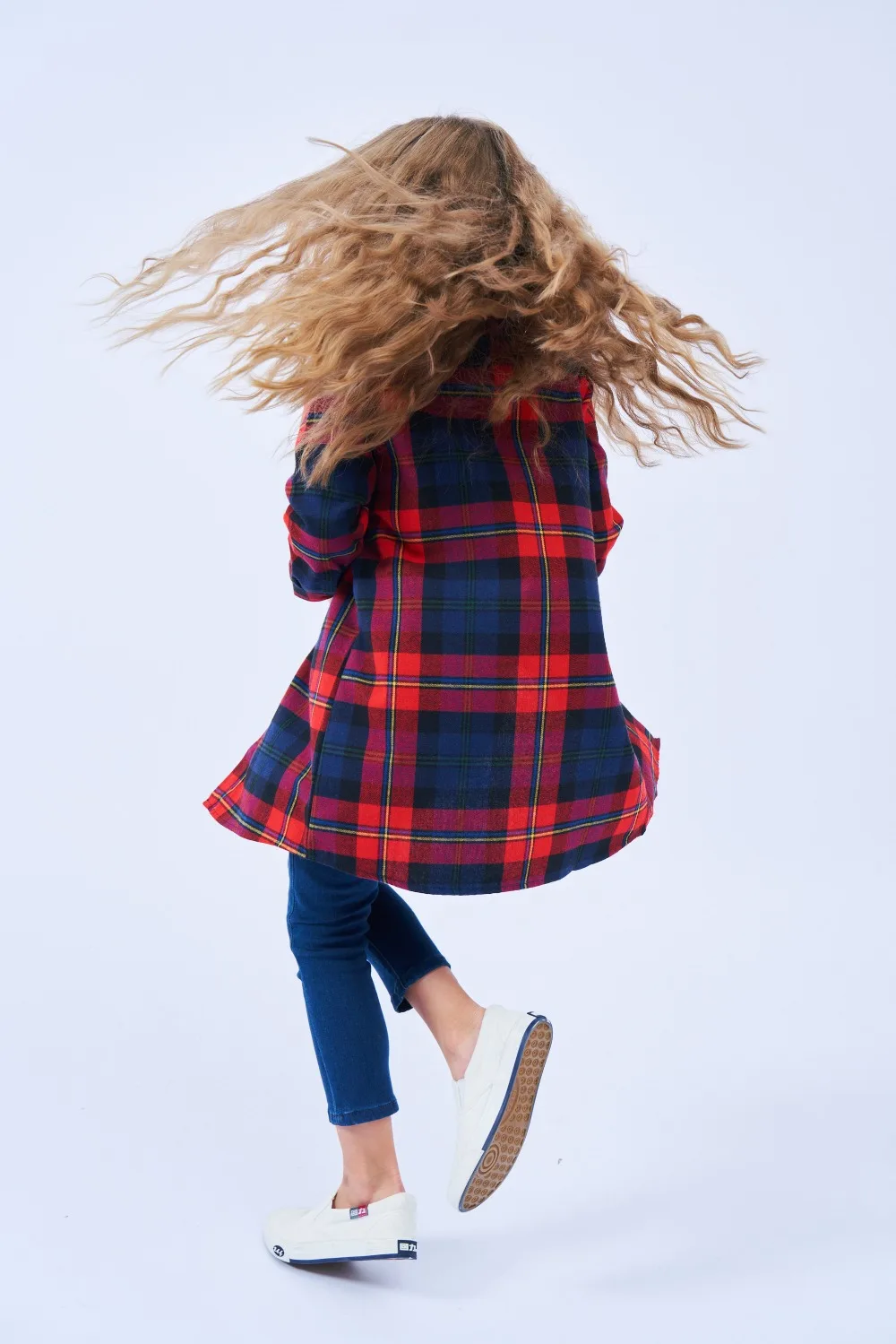 Kindstraum/ г. Новая блузка длинные рубашки в клетку для девочек ...