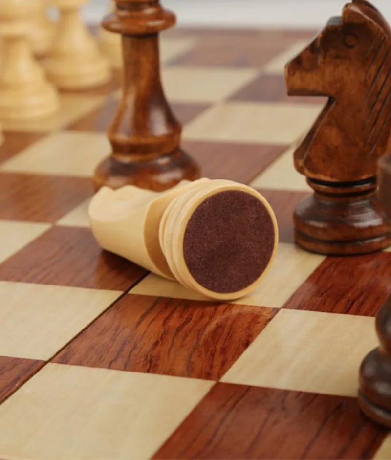 39*39CM Wooden Chess Set 4 Queen Chess Game King Height 80mm Pieces Folding Chessboard Board Game Chessman Home Decoration