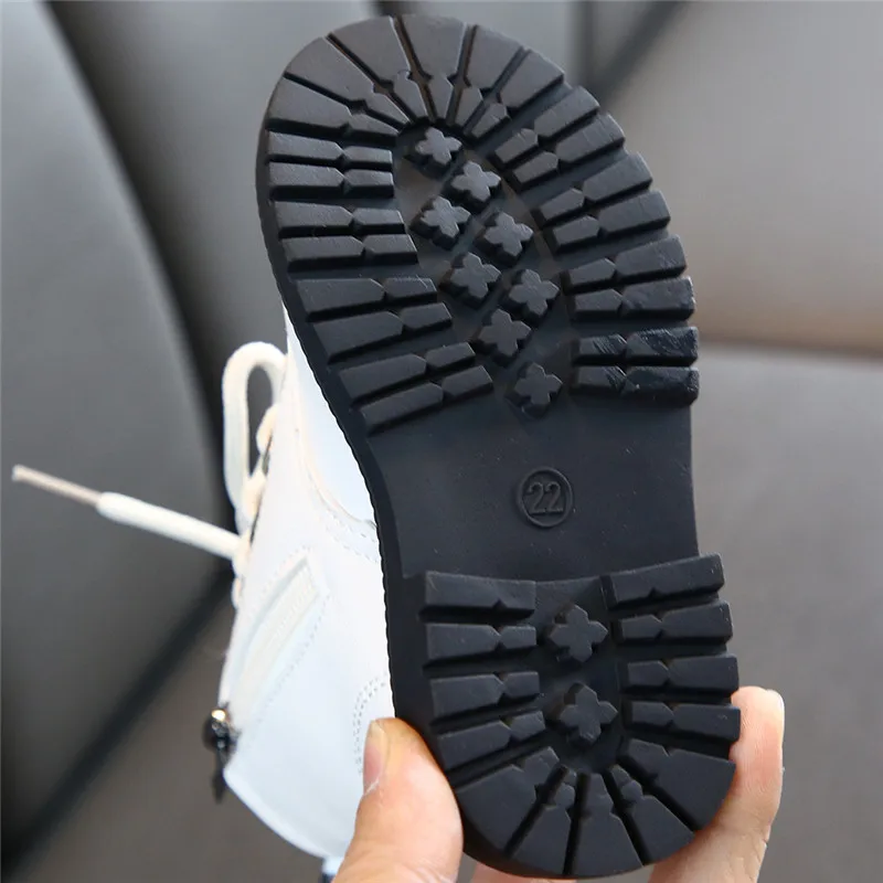 Kids Shoes girls Boys PU Leather Lace Up High Children Sneakers girl Baby Shoes Sport Autumn Winter Children Shoes K30