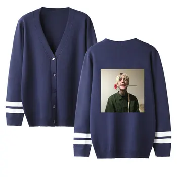 

Lovers Cardigan Sweater Lil Peep Autumn Streetwear Sweater 2019 Casual V-Neck Long Sleeve Crochet Knit Sweater Coat Female Tops