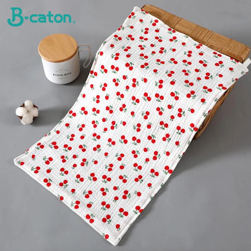 Cherry 1 pc Детское полотенце, четыре слоя, хлопок, баллон, марля, детское полотенце, детское, хлопок, марля, Слюнявчики, 27x50 см - Цвет: Cherry 1 pc